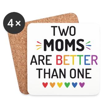 Deux mamans valent mieux qu’une - Mois de la fierté LGBT - Dessous de verre (lot de 4) - blanc - Devant