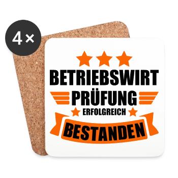 Betriebswirt Abschluss Prüfung bestanden - Untersetzer (4er-Set) - Weiß - Vorne