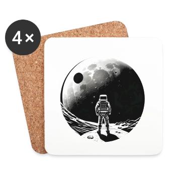 Astrotnaut sur la Lune - Dessous de verre (lot de 4) - blanc - Devant