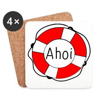 Rettungsring - Untersetzer (4er-Set) - Weiß - Vorne
