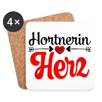 Hortnerin Abschiedsgeschenk Abschied Danke sagen - Untersetzer (4er-Set) - Weiß - Vorne