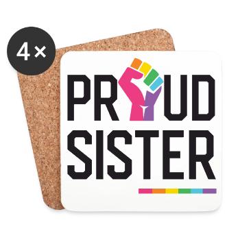 LGBT Pride Month - Proud Sister - Coasters (set of 4) - white - Front