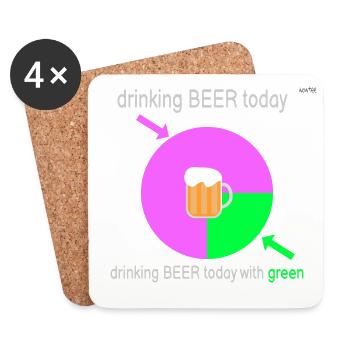 I drink beer today - I think - Coasters (set of 4) - white - Front