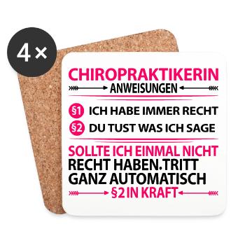 Chiropraktikerin Chiropraktik Behandlung Therapie - Untersetzer (4er-Set) - Weiß - Vorne