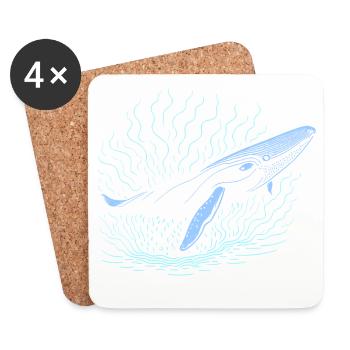 Big whale - Coasters (set of 4) - white - Front