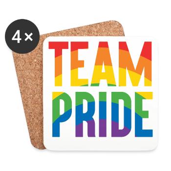 Mois de la fierté LGBT - Fierté d’équipe - Dessous de verre (lot de 4) - blanc - Devant