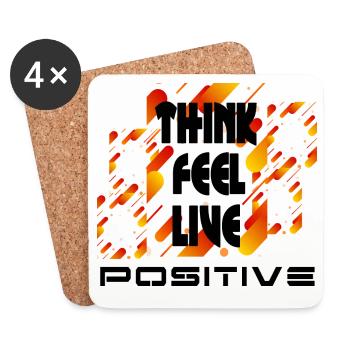Denke, fühle dich positiv v4 - Untersetzer (4er-Set) - Weiß - Vorne