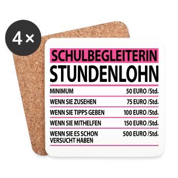 Schulbegleiterin Lustige Sprüche um Danke zu Sagen - Untersetzer (4er-Set) - Weiß - Vorne