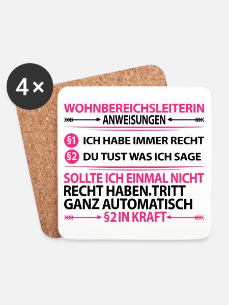 Wohnbereichsleiterin Wohnbereichsleitung Witzig - Untersetzer (4er-Set) - Weiß
