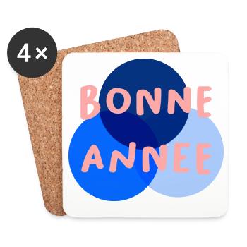 NOËL. JOYEUX NOËL. MERRY CHRISTMAS. NOUVEL AN - Dessous de verre (lot de 4) - blanc - Devant