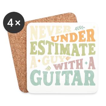 Never underestimate a Guy with a Guitar - Coasters (set of 4) - white - Front