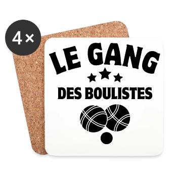 pétanque, club de pétanque, fan de pétanque - Dessous de verre (lot de 4) - blanc - Devant