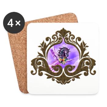 Elegantes buntes Wildpferd - Untersetzer (4er-Set) - Weiß - Vorne