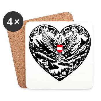 österreich land der berge wappen adler heimat - Untersetzer (4er-Set) - Weiß - Vorne