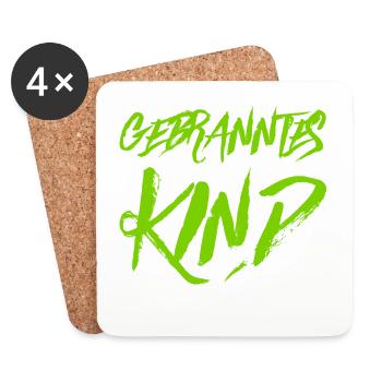 gebranntes Kind - Untersetzer (4er-Set) - Weiß - Vorne
