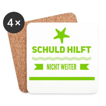 Schuld hilft nicht weiter - Untersetzer (4er-Set) - Weiß - Vorne