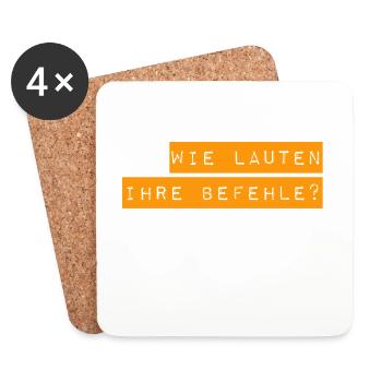 ich warte auf Befehle - Untersetzer (4er-Set) - Weiß - Vorne