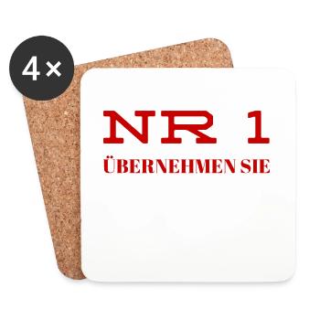 Nr. 1, Sie sind dran - Untersetzer (4er-Set) - Weiß - Vorne
