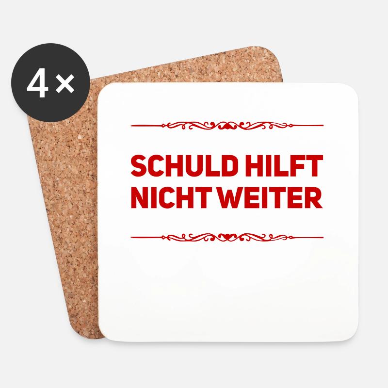 Schuld hilft nicht weiter - Untersetzer (4er-Set) - Weiß
