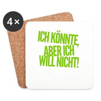 ich bin unwillig - Untersetzer (4er-Set) - Weiß - Vorne