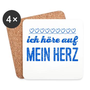 mein Herz kennt den Weg - Untersetzer (4er-Set) - Weiß - Vorne