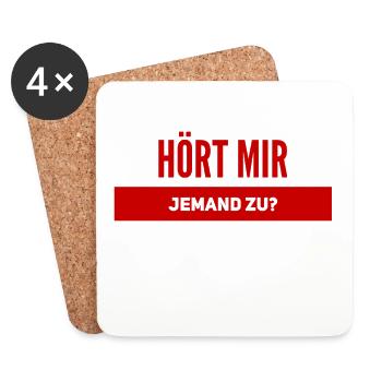 habe ich ein Publikum? - Untersetzer (4er-Set) - Weiß - Vorne