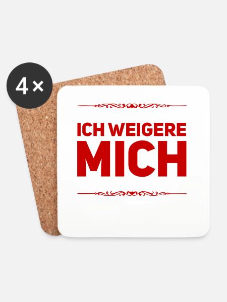 das verweigere ich - Untersetzer (4er-Set) - Weiß