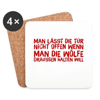 immer schön die Tür schließen - Untersetzer (4er-Set) - Weiß - Vorne