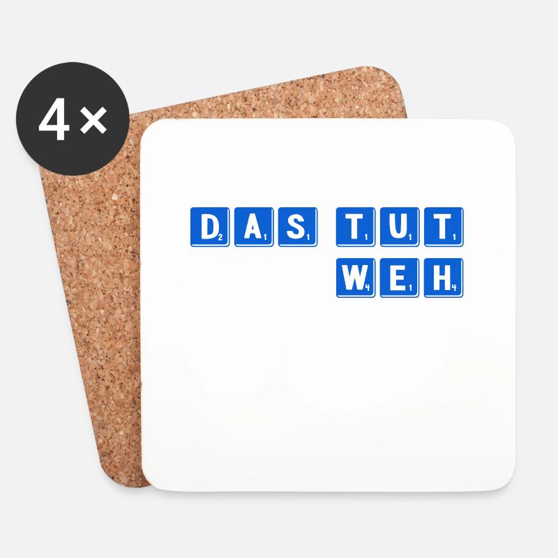 das tut weh - Untersetzer (4er-Set) - Weiß