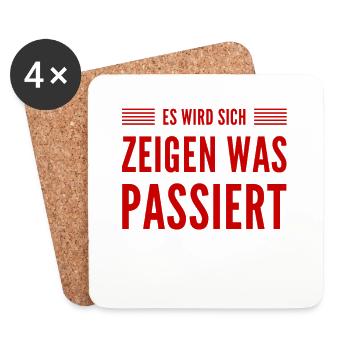 es wird sich zeigen was passiert - Untersetzer (4er-Set) - Weiß - Vorne