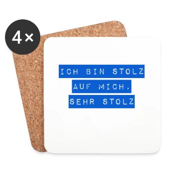 ich bin stolz auf mich - Untersetzer (4er-Set) - Weiß - Vorne
