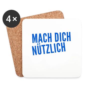 mach dich nützlich - Untersetzer (4er-Set) - Weiß - Vorne