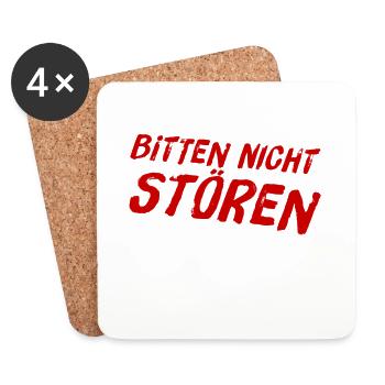 bitte nicht stören - Untersetzer (4er-Set) - Weiß - Vorne