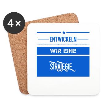 wie wäre es mit einer Strategie? - Untersetzer (4er-Set) - Weiß - Vorne