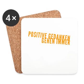 ich mag positive Gedanken - Untersetzer (4er-Set) - Weiß - Vorne