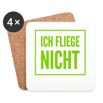 ich habe Flugangst - Untersetzer (4er-Set) - Weiß - Vorne