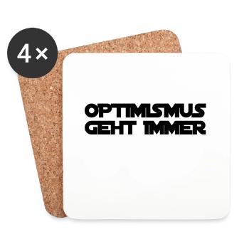 Optimismus ist genial - Untersetzer (4er-Set) - Weiß - Vorne