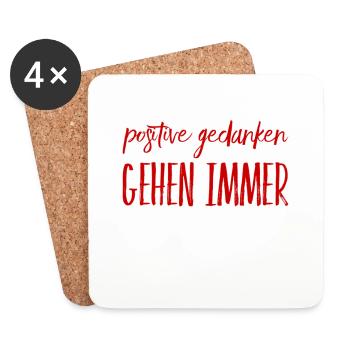 positive Gedanken gehen immer - Untersetzer (4er-Set) - Weiß - Vorne