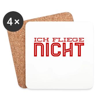 Flugangst - Untersetzer (4er-Set) - Weiß - Vorne