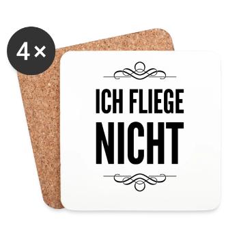 ich bin gegen das Fliegen - Untersetzer (4er-Set) - Weiß - Vorne
