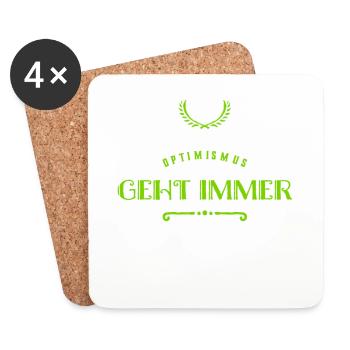 Optimismus ist wunderbar - Untersetzer (4er-Set) - Weiß - Vorne