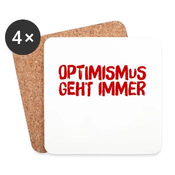 ich liebe Optimismus - Untersetzer (4er-Set) - Weiß - Vorne