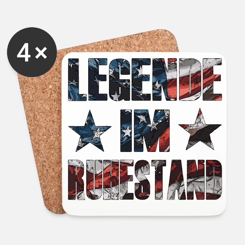 Rentner 2026 Legende im Ruhestand USA Flagge - Untersetzer (4er-Set) - Weiß