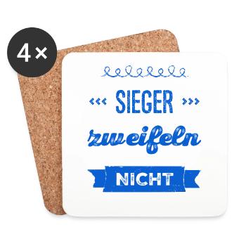 vor dir steht ein Sieger - Untersetzer (4er-Set) - Weiß - Vorne