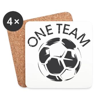 One Team Club Football Club Soccer Illustration - Coasters (set of 4) - white - Front