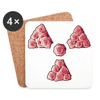 Radioactive Clover Roses Manip Radio Radiology - Coasters (set of 4) - white - Front