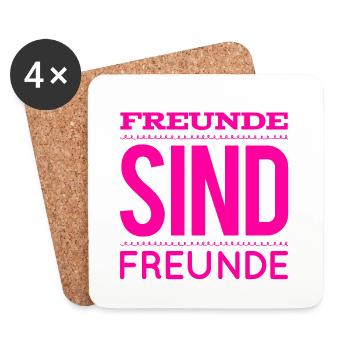 Freunde sind genial - Untersetzer (4er-Set) - Weiß - Vorne