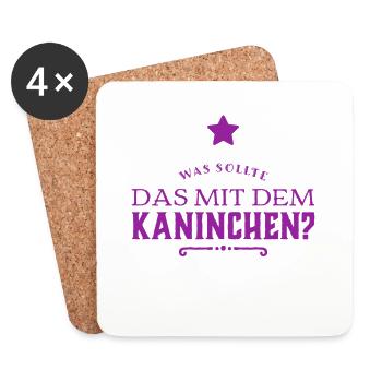 was sollte das mit dem Kaninchen? - Untersetzer (4er-Set) - Weiß - Vorne