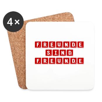 ich liebe meine Freunde - Untersetzer (4er-Set) - Weiß - Vorne