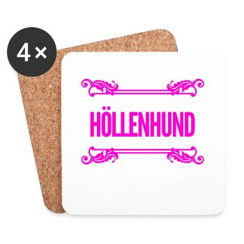 Höllenhund - Untersetzer (4er-Set) - Weiß - Vorne
